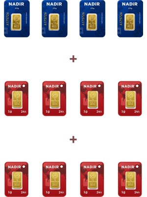 Nadir Gold 24 Ayar 18 Gram Külçe Altın (4 Adet 2,5 Gram Külçe Altın + 8 Adet 1 Gram Külçe Altın )