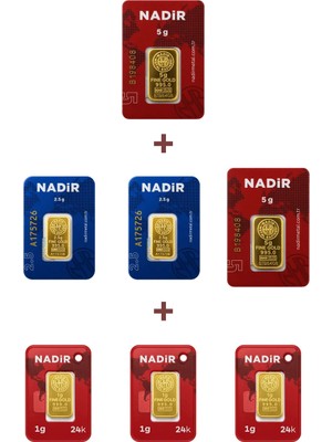 Nadir Gold 24 Ayar 18 Gram Altın (2 Ad 5 Gram Altın + 2 Ad 2,5 Gram Altın + 3 Ad 1 Gram Altın )