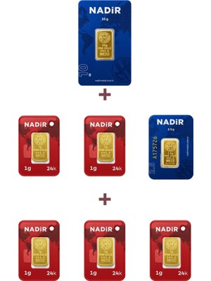 Nadir Gold 24 Ayar 17,5 Gram Altın (1 Ad 10 Gram Altın + 1 Ad 2,5 Gram Altın + 5 Ad 1 Gram Altın )