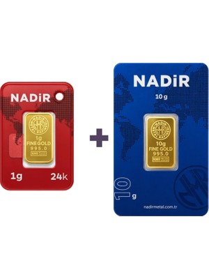 Nadir Gold 24 Ayar 11 Gram Külçe Altın (1 Adet 10 Gram Külçe Altın + 1 Adet 1 Gram Külçe Altın )