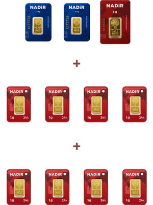 Nadir Gold 24 Ayar 18 Gram Altın (1 Ad 5 Gram Altın + 2 Ad 2,5 Gram Altın + 8 Ad 1 Gram Altın )