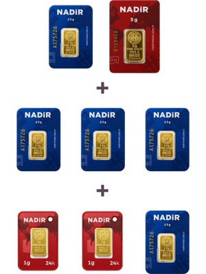 Nadir Gold 24 Ayar 19,5 Gram Altın (1 Ad 5 Gram Altın + 5 Ad 2,5 Gram Altın + 2 Ad 1 Gram Altın )