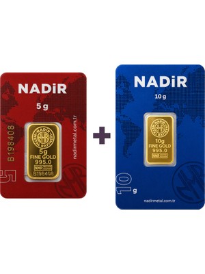 Nadir Gold 24 Ayar 15 Gram Külçe Altın (1 Adet 10 Gram Külçe Altın + 1 Adet 5 Gram Külçe Altın )