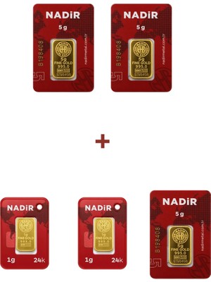 Nadir Gold 24 Ayar 17 Gram Külçe Altın (3 Adet 5 Gram Külçe Altın + 2 Adet 1 Gram Külçe Altın )