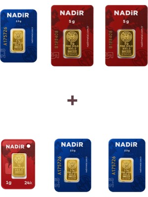 Nadir Gold 24 Ayar 18,5 Gram Altın (2 Ad 5 Gram Altın + 3 Ad 2,5 Gram Altın + 1 Ad 1 Gram Altın )