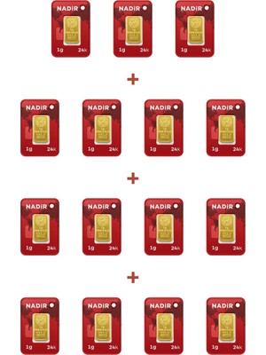 Nadir Gold 24 Ayar 15 Gram Külçe Altın (15 Adet 1 Gram Külçe Altın )