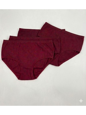 Lolitam Kadın Bordopamuklu Külot 4’lü Paket Günlük Konfor Slip