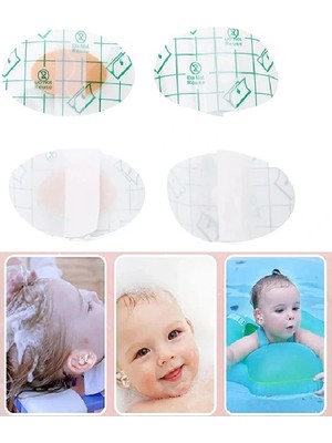 Savarga 20 Adet Bebek Banyo Havuz Kulak Bandı -Şeffaf Su Geçirmez Yapışkanlı Bant Kuaför Bandı