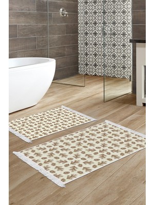 PremiumPort Kaymaz Taban Djt Klozet Takımı Trend Saçaklı Vintage Bej AL5013