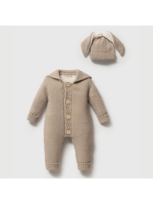 Nipperland Erkek Bebek Noah Kapüşonlu Örgü Triko Tulum & Şapka Set