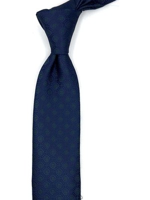 Kravatkolik Lacivert Motif Desen Ince Kravat SK8066