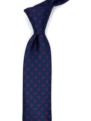 Kravatkolik Lacivert Motif Desen Ince Kravat SK8061