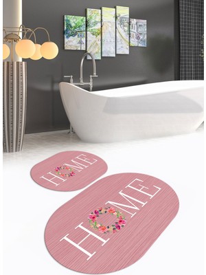PremiumPort Yıkanabilir, Kaymaz, Dijital Baskılı, Oval Banyo Klozet Takımı