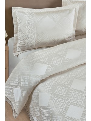 Bir Home Likya Jakarlı Fransız Dantelli Modern Çift Kişilik Yatak Örtüsü Takımı 240X250CM