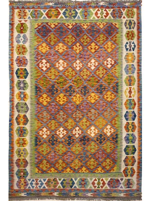 Afgan Halı El Dokuma Afgan Kilim Kök Boya Çift Taraf Kullanım 6m2