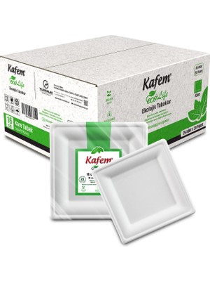 Kafem Ekolojik Kare Tabak 16 cm 25 Li x 20 Paket (Koli)