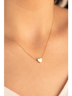 Nkie Jewels Altın Renk Taşsız Kalp Kolye