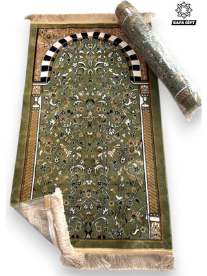 Safa Gift Ravza Desenli Lüks Seccade Medine Esintili Yumuşak Halı Kaymaz Taban