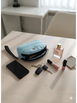 Newish Polo Portföy Stil Çift Gözlü Makyaj ve El Çantası-Dokulu Model
