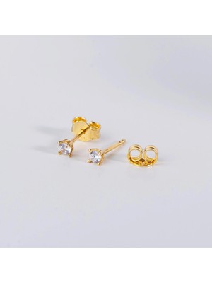 goldkupe 14 Ayar Tektaş Altın Küpe 0,70 gr