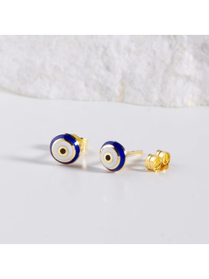 goldkupe 14 Ayar Nazar Boncuğu Altın Küpe 1,20 gr