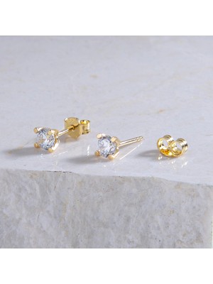 goldkupe 14 Ayar Tektaş Altın Küpe 1,08 gr