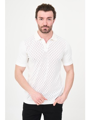 MCR Desenli Slim Fit Polo Yaka Erkek Triko T-Shirt