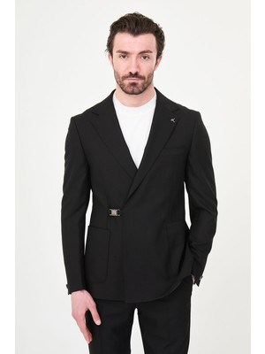 MCR Düz Slim Fit Mono Yaka Tokalı Erkek Takım Elbise