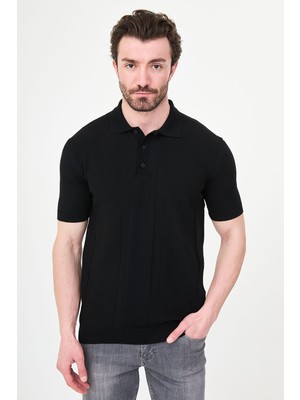 MCR Desenli Slim Fit Polo Yaka Erkek Triko T-Shirt