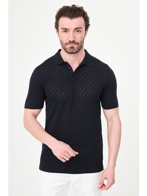 MCR Desenli Slim Fit Polo Yaka Erkek Triko T-Shirt