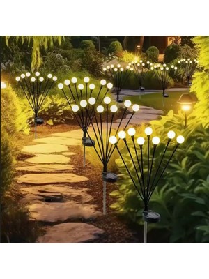 SGE Mighty LED Işık 8 Top Sarı Işık Su Geçirmez Bahçe Aydınlatma Solar Dekoratif Süs