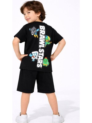 Cg Kids Brawl Stars Erkek Çocuk Tshirt & Şort Alt Üst Takım Sırt Baskı