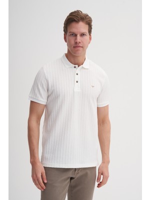 Cazador 40520 Erkek Beyaz Polo Yaka Tshirt