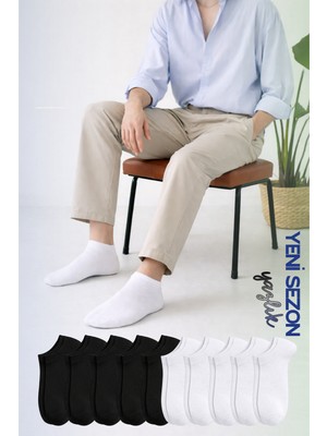 Kral Socks Ekonomik Bilek Boy Patik Çorap  Düz Desen Yıkamalı Pamuklu 10 Çift