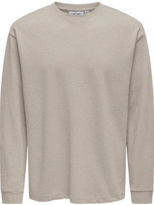 Only & Sons Onscaspian Airlfex Rlx Ls Tee Noos Erkek Tişört Gri (22031941)