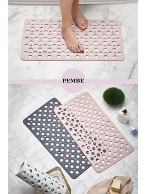 PremiumPort 2'li Kaydırmaz Duşakabin ve Banyo Paspası 33X66 Cm, Şık ve Fonksiyonel