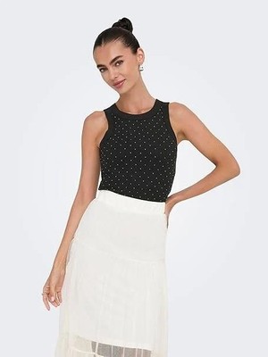 Only Onlarnhem S/l Rhinestone Top Box Jrs Kadın T-Shirt Siyah (15356205)