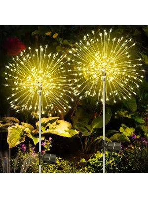 sge mighty led ışık güneş enerjili 200 led sarı renk  led bahçe aydınlatma solar bahçe süsü