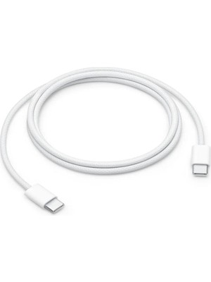 Iphone 15/ 16/ 17/ Pro ve Pro Max Için 60W  Apple Orijinal Örgülü USB C Şarj Kablosu (Apple Türkiye Garantili)  Yeni Ürün Adı 60W iPhone 15/16/17 Pro Max Uyumlu Beyaz Renk