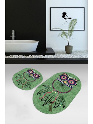 PremiumPort Yıkanabilir Baykuş Desenli Oval Banyo ve Klozet Takımı