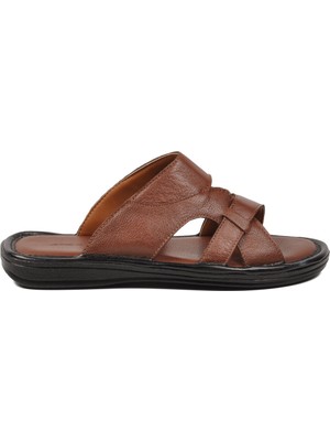 Ayakmod Taba Hakiki Deri Comfortsole Taban Erkek Terlik 8521 M