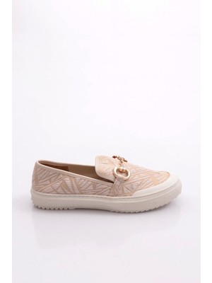 Dgn PM373-K2001 Kadin Metal Aksesuarli Loafer Ayakkabi