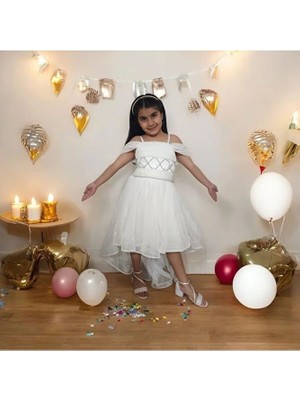 Ahsenim Bebe Çapraz Ipli Kuyruklu Kısa Gezboy Abiye Elbise