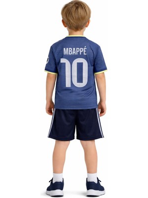 Ceka Çocuk Futbol Forma Şort Takımı 10 Numara Baskılı Lacivert Spor Seti Takım