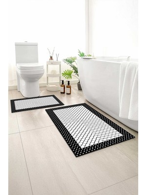 PremiumPort Yumuşak ve Kaymaz 2'li Banyo Paspası Seti, Yıkanabilir, 60X100 ve 50X60 Ölçü