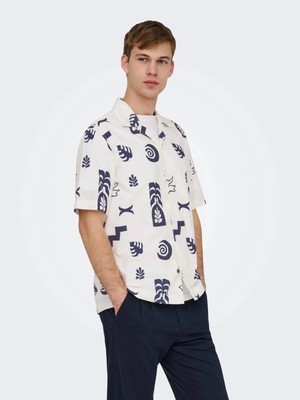 Only & Sons Onswhite Resort Reg Ss Shirt Erkek Gömlek Beyaz (22037244)
