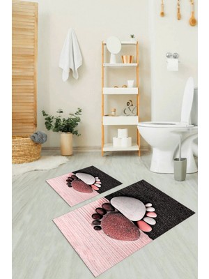 PremiumPort 3D Dijital Baskılı Kaymaz Taban Yıkanabilir Banyo Klozet Takımı