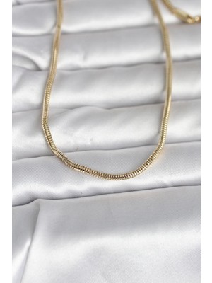 Epilons CM 14K Gold Renk Yılan Zincir Model 60 cm Kadın Kolye - TJ-BKO10995