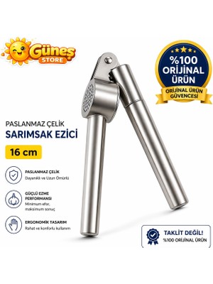 IKEA Koncıs Paslanmaz Çelik Sarımsak Ezici 16 cm | Orijinal Ürün | Profesyonel Mutfak Kullanımı | Dayanıklı & Ergonomik Tasarım