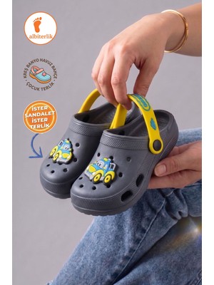 Gezer Araba Süslü Bebek&çocuk Kapalı Terlik Sandalet Bahçe Plaj Havuz Banyo Kreş Terlik
